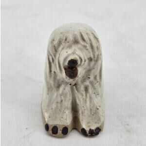 Vintage Tremar Cornish Studio Pottery Animal Figurine Old English Sheep Dog 2 In